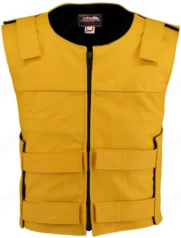 Men's Zippered Tactical Style Leather Vest (Custom-Made)