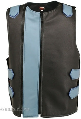 Men's Dual Front Zipper Tactical Leather Vest (Custom-Made)