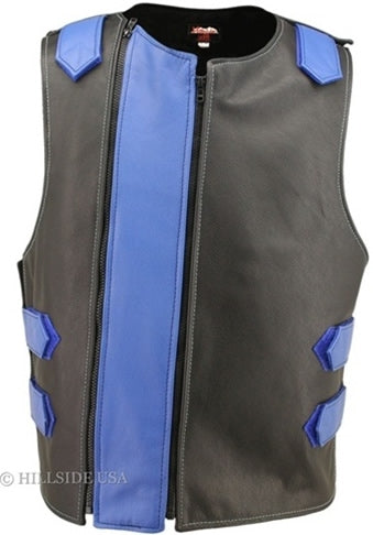 Men's Dual Front Zipper Tactical Leather Vest (Custom-Made)