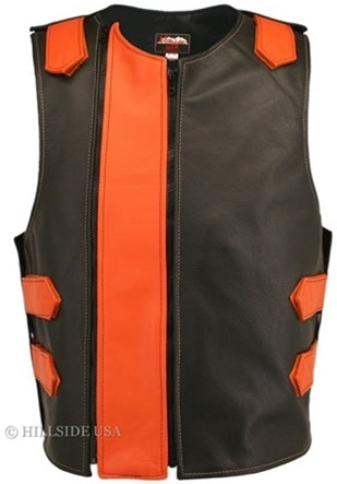 Men's Dual Front Zipper Tactical Leather Vest (Custom-Made)