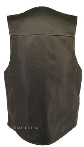 Men's Dual Front Zipper Tactical Leather Vest (Custom-Made)