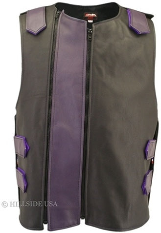 Men's Dual Front Zipper Tactical Leather Vest (Custom-Made)