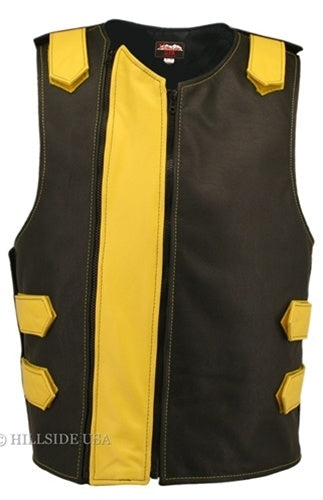 Men's Dual Front Zipper Tactical Leather Vest (Custom-Made)