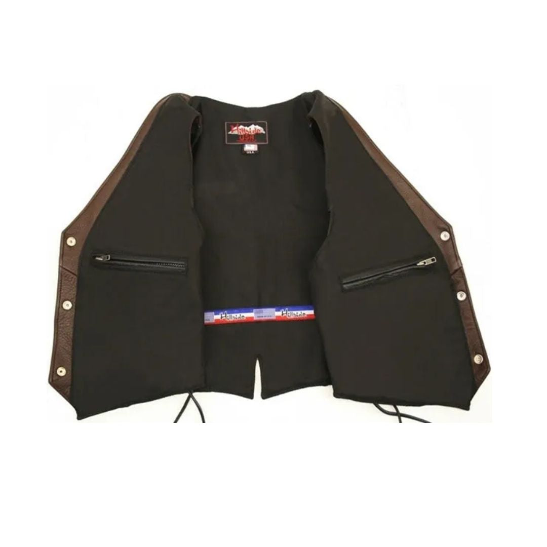 Women's Braided Two Tone Leather Vest