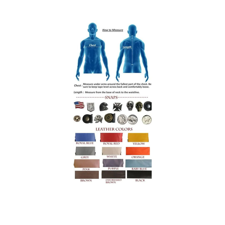 Men's Solid Back Panel Biker Vest (Custom)