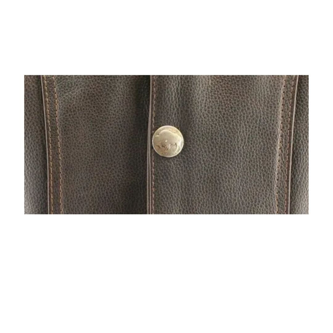 Men's Distressed Brown Genuine Cowhide Nickel Vest