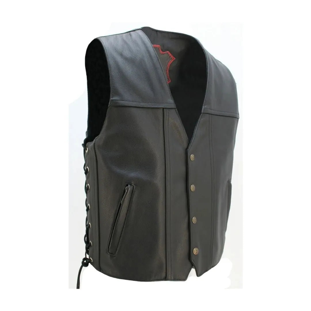 The Invader Full Back Motorcycle Leather vest