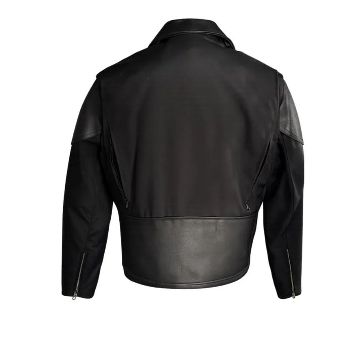 Men's Vented Leather / Waterproof Cordura Biker Jacket