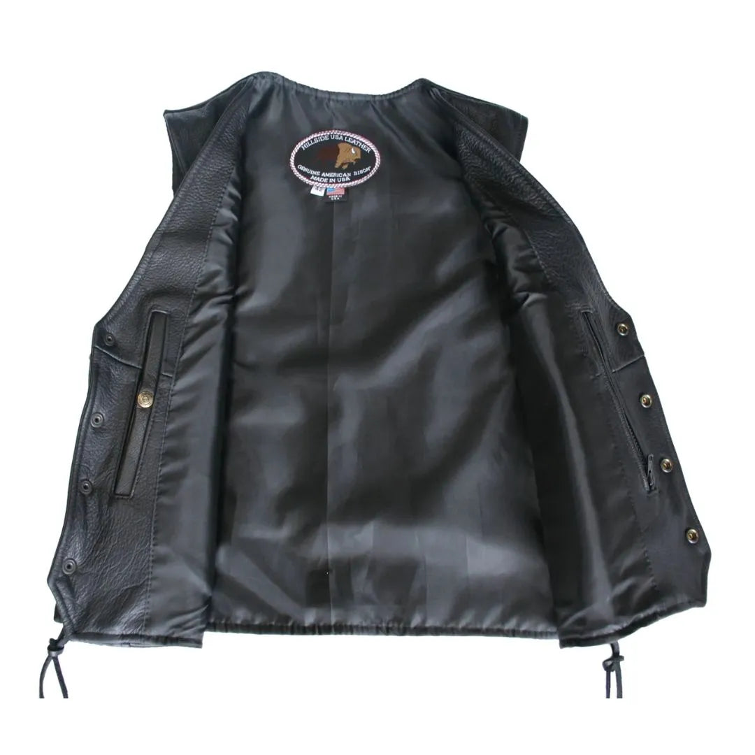 American Bison Leather Vest - Black