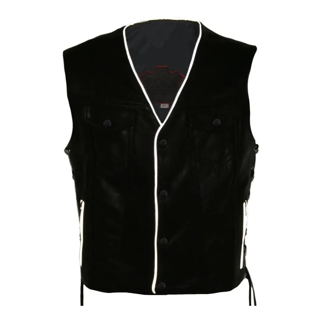 Men's Denim Style Lace Side With Reflective Trim Vest