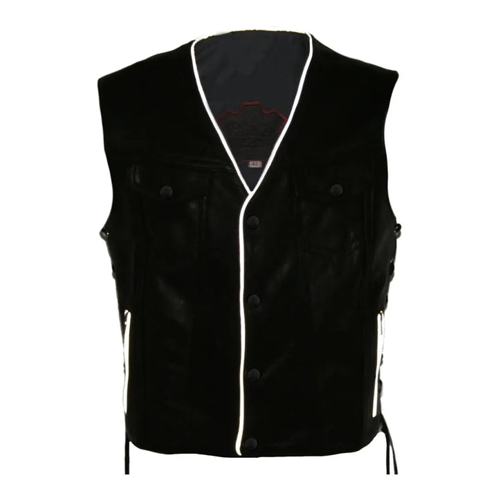 Men's Denim Style Lace Side With Reflective Trim Vest