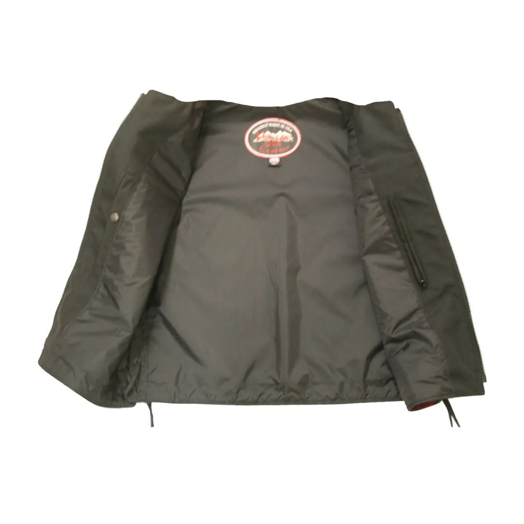 Outlaw All Leather Braided Biker Vest / Side Lace