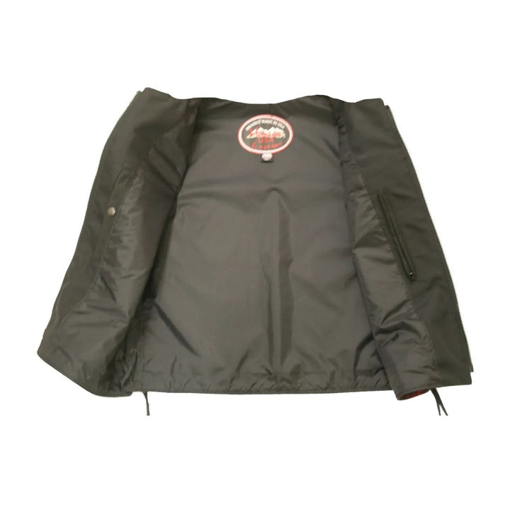 Outlaw All Leather Braided Biker Vest / Side Lace