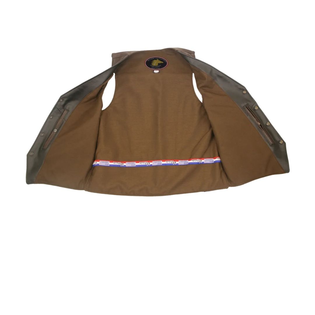 Men's Two Tone Horsehide Biker Vest