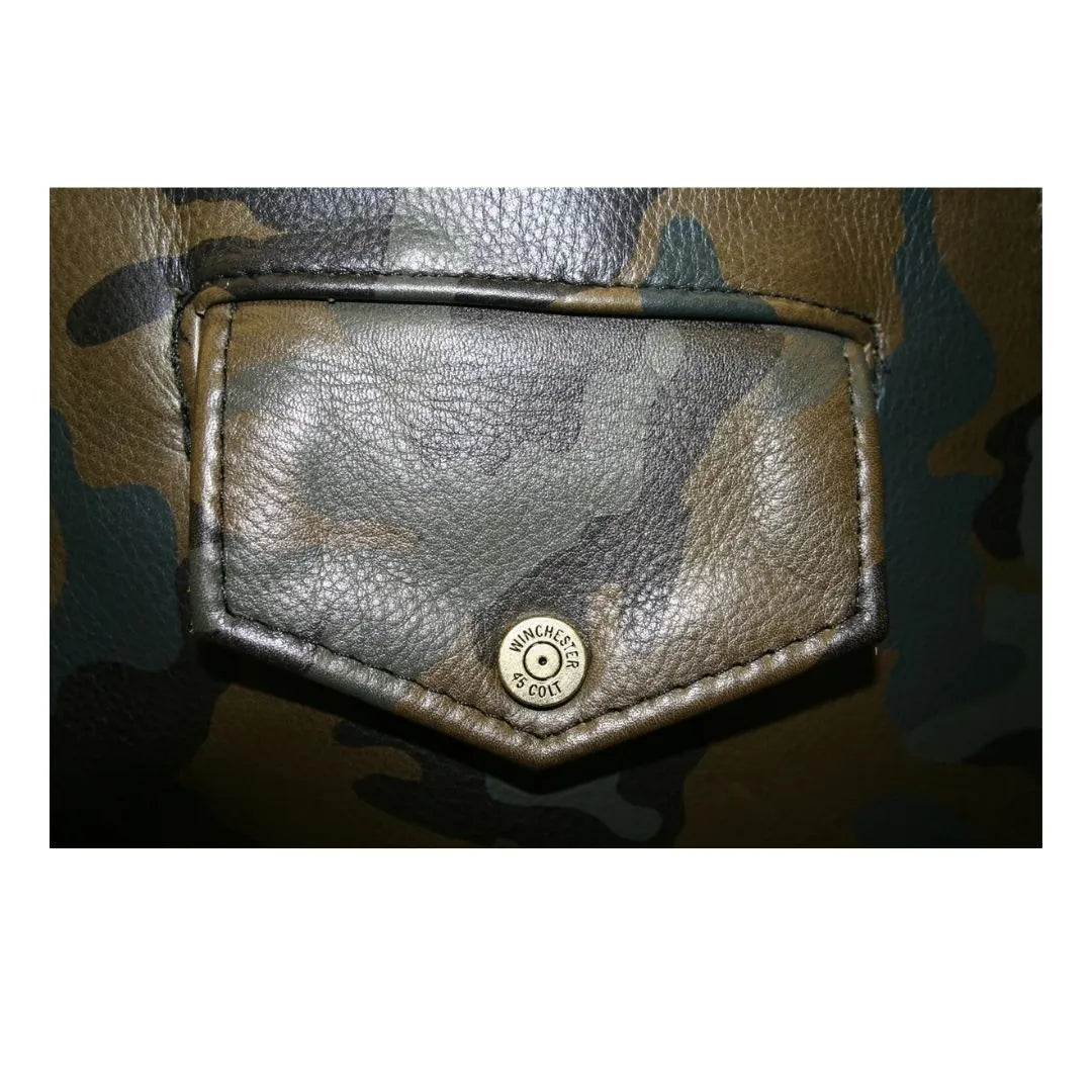 All Leather Camouflage Biker Jacket (Custom-Made)