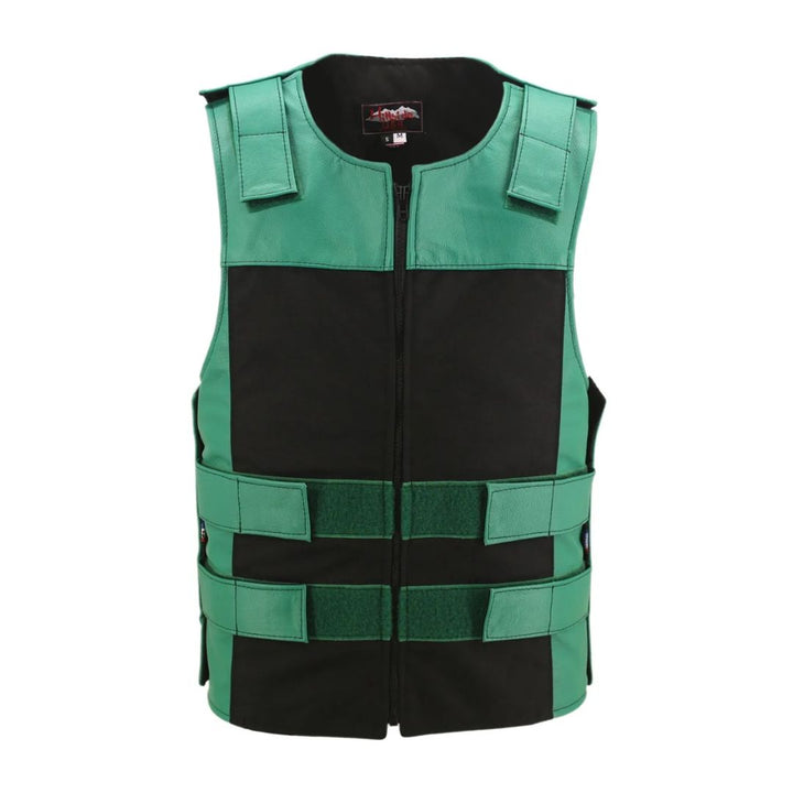 Leather & Cordura Combo Zippered Tactical Vest.