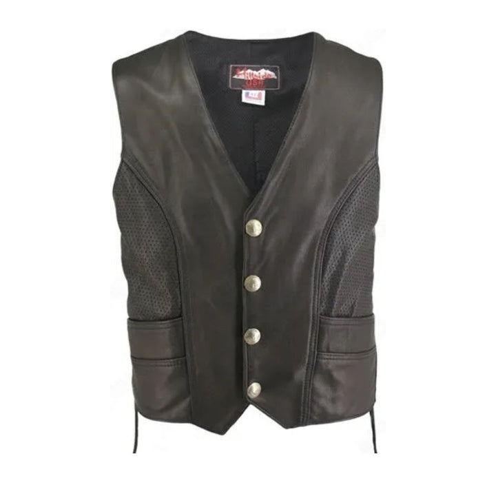 Men's Semi-Perforated Biker Vest
