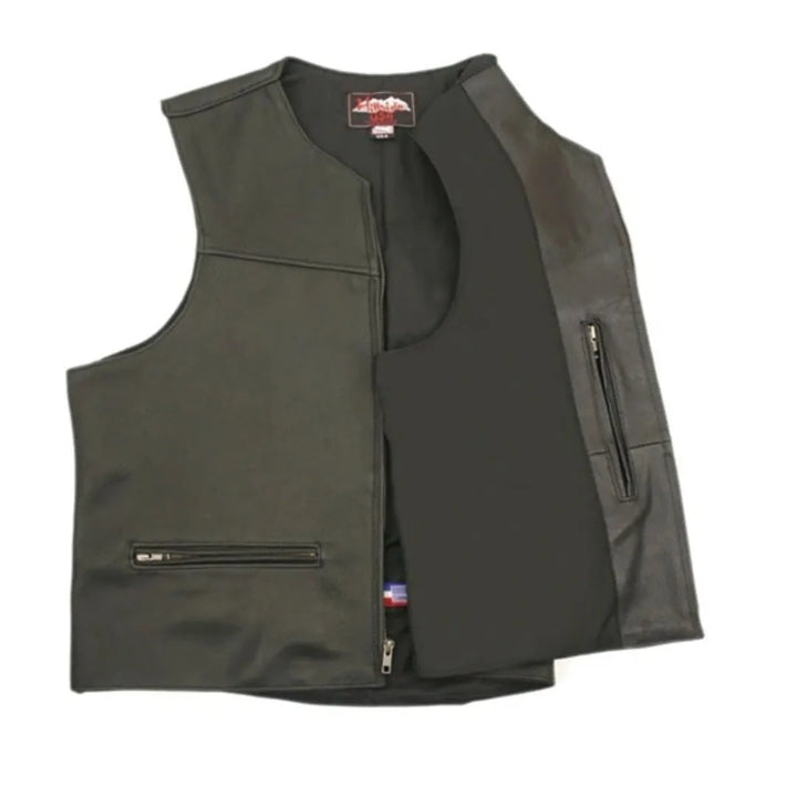Men's Zipper Racer Leather Vest (Custom)