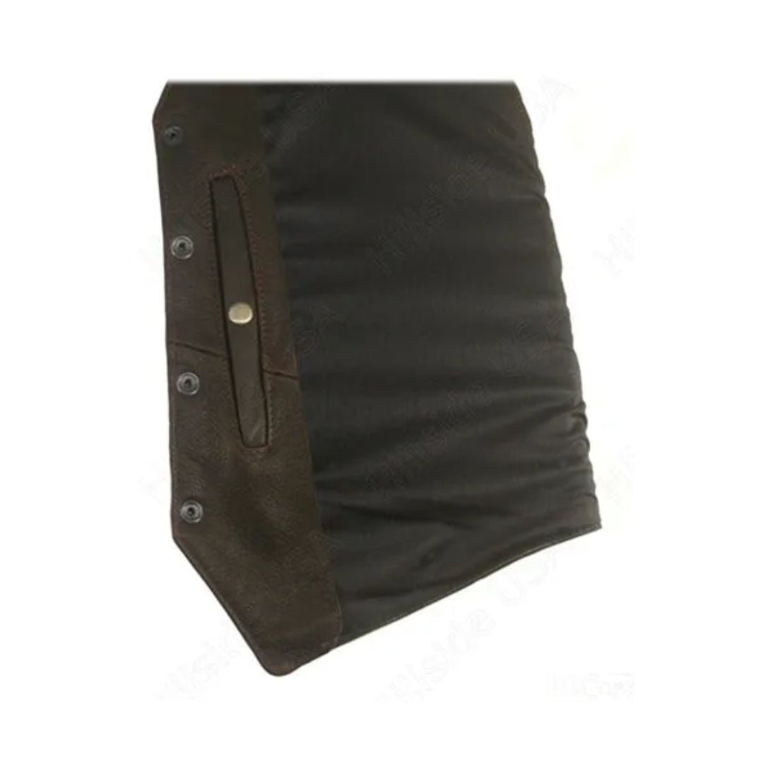 Men's Braided Black-Brown Leather Vest (Custom)