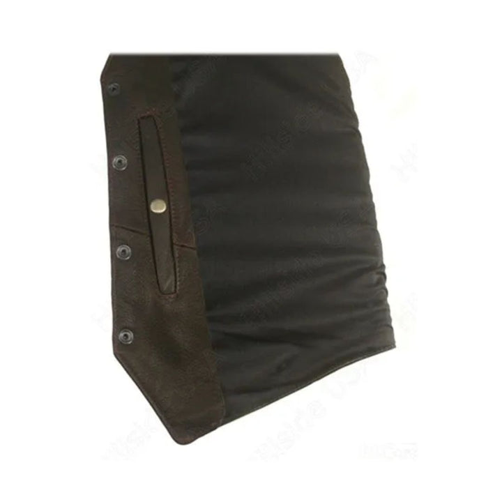 Men's Braided Black-Brown Leather Vest (Custom)