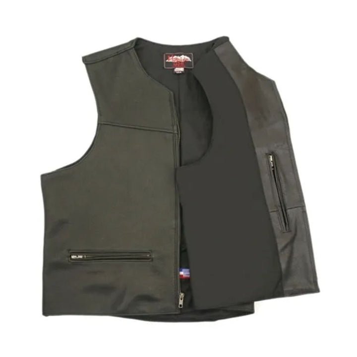 Men's Zipper Racer Leather Vest (Custom)