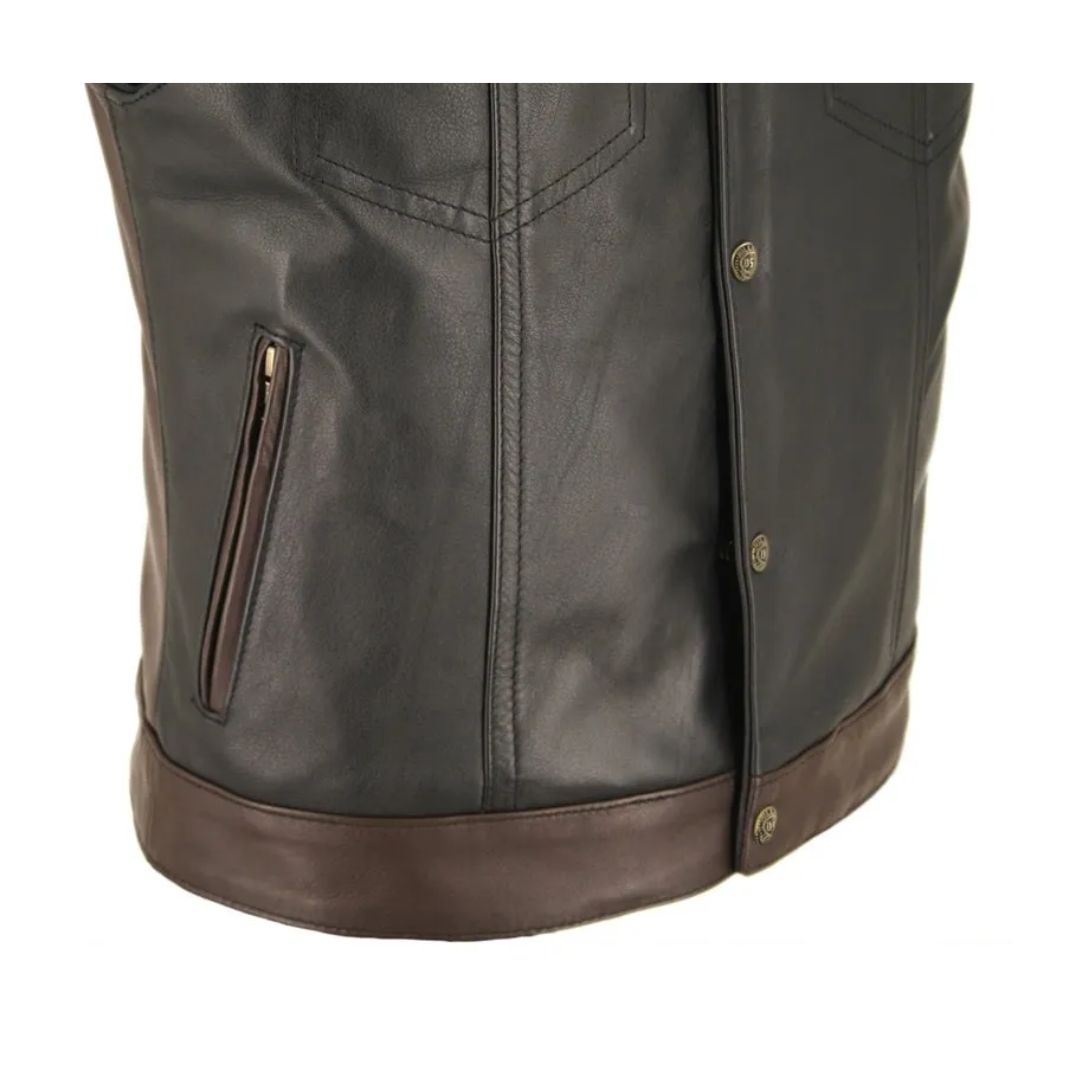 Men's Horsehide Stand up Collar / Two Tone Vest