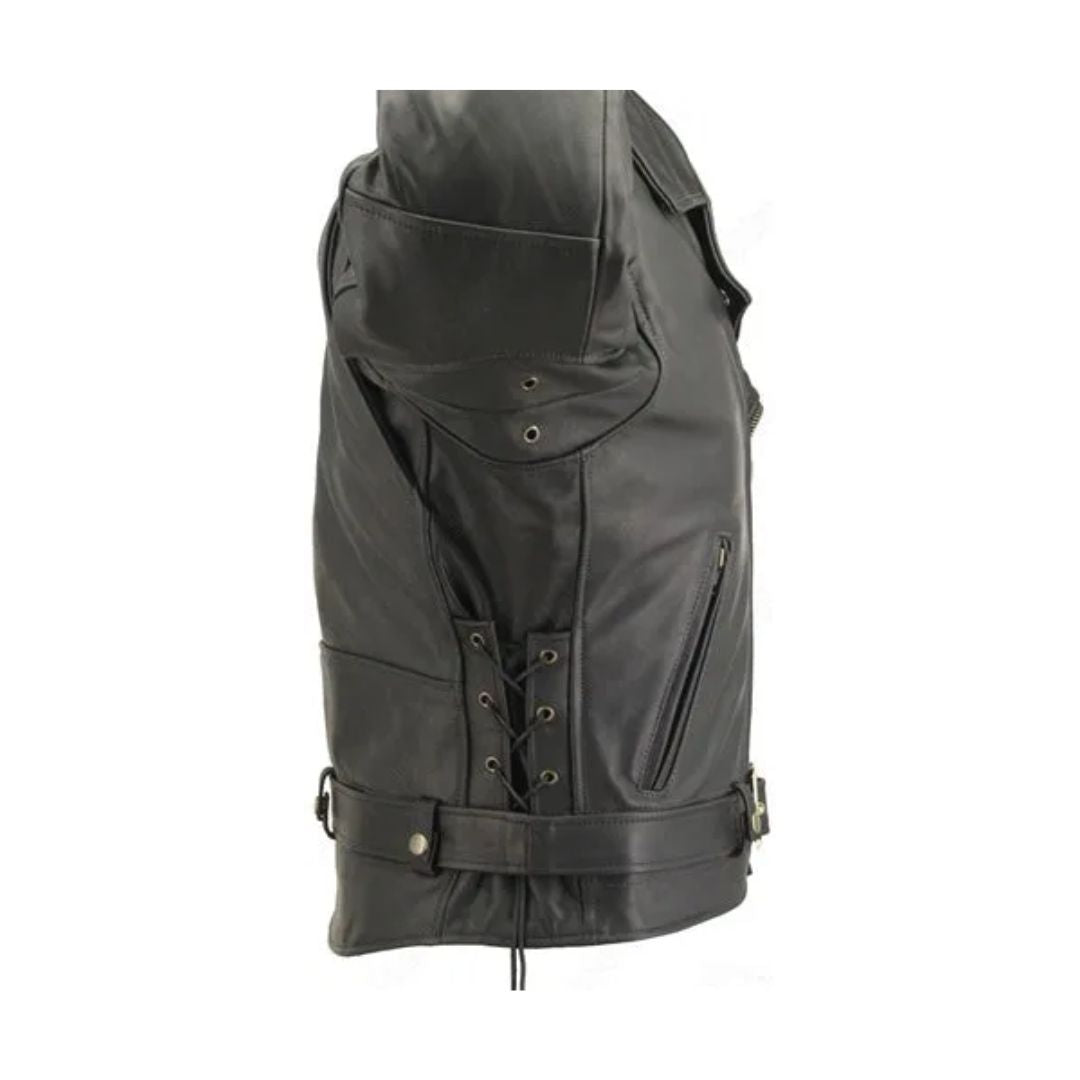 Men's Full Belted Cowhide Biker Jacket