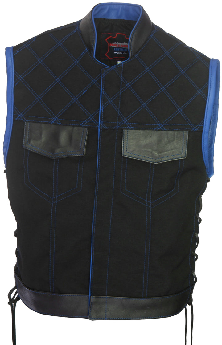 Double Stitch Diamond Biker Vest  Water Resistant Military Grade Fabric (Cordura)