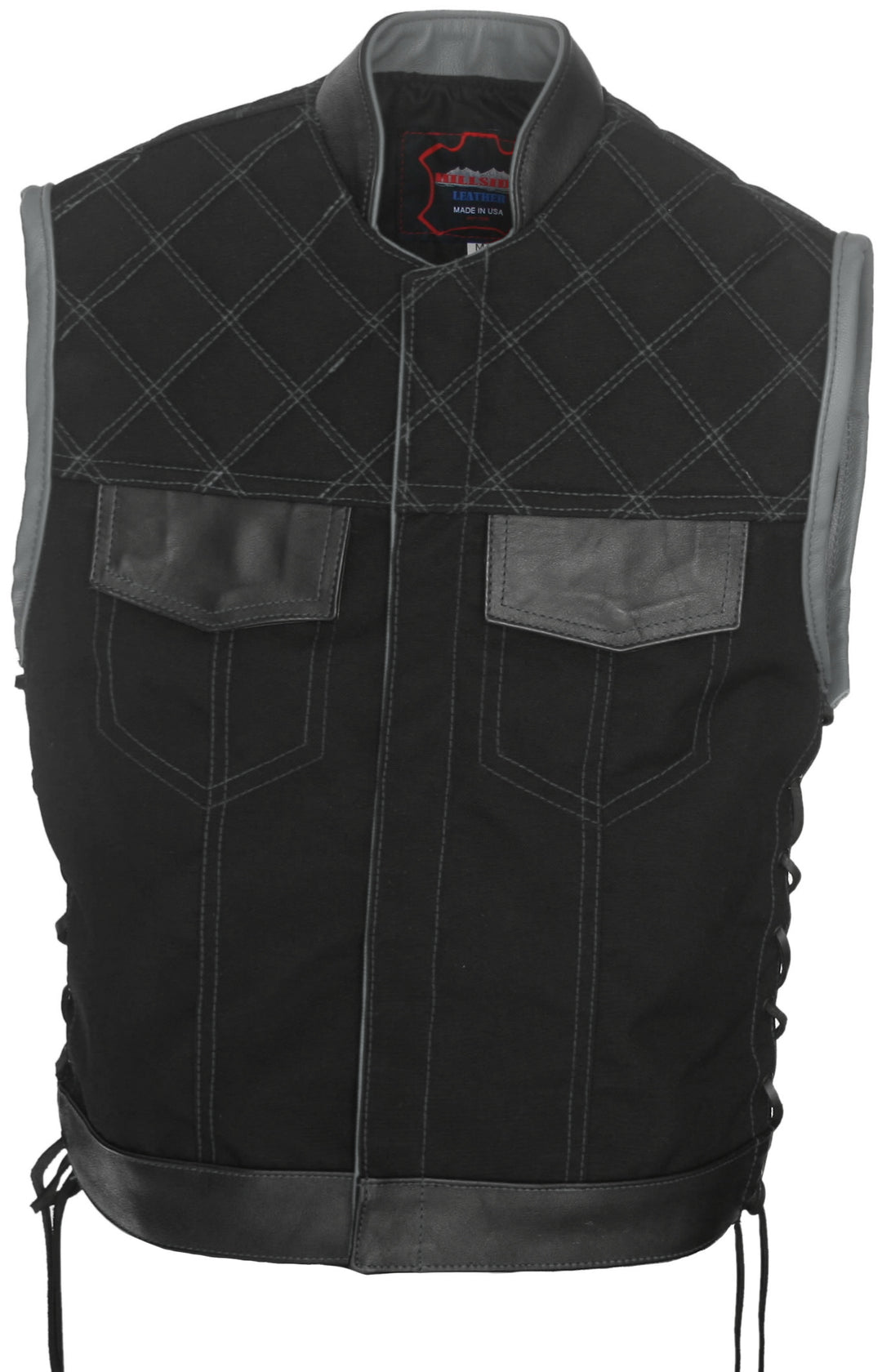 Double Stitch Diamond Biker Vest  Water Resistant Military Grade Fabric (Cordura)