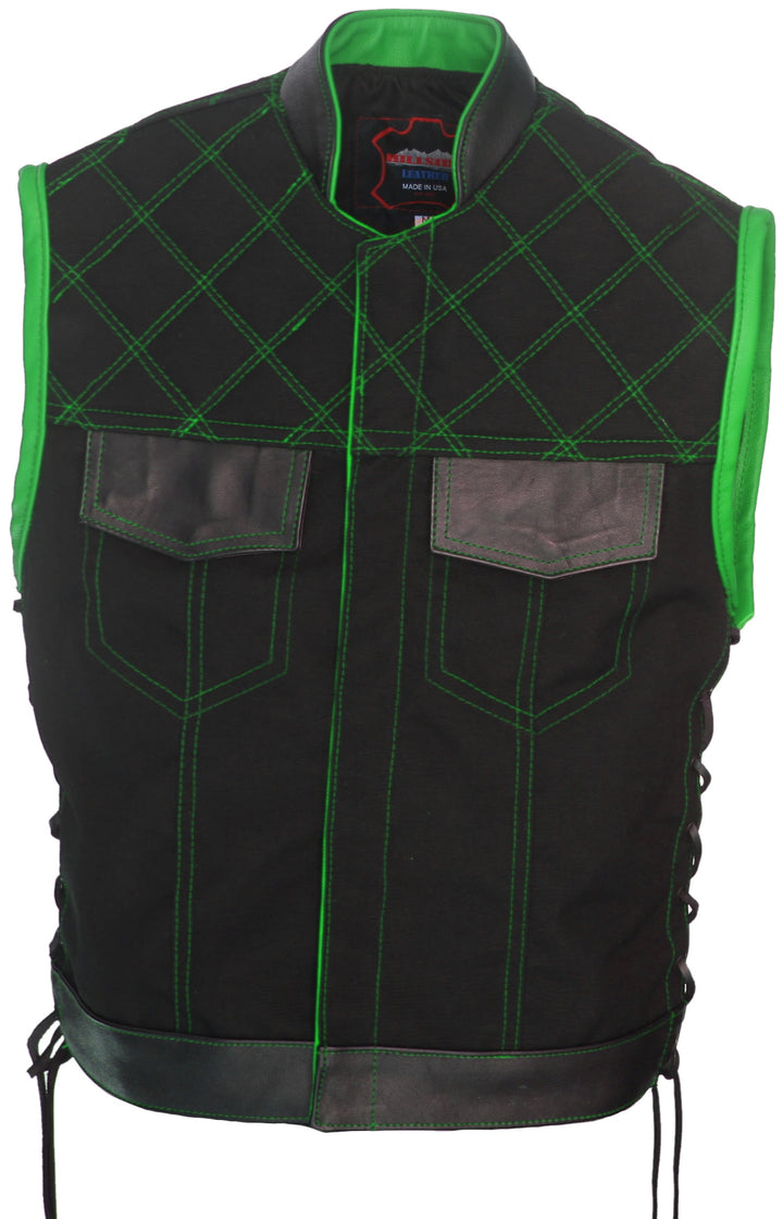 Double Stitch Diamond Biker Vest  Water Resistant Military Grade Fabric (Cordura)