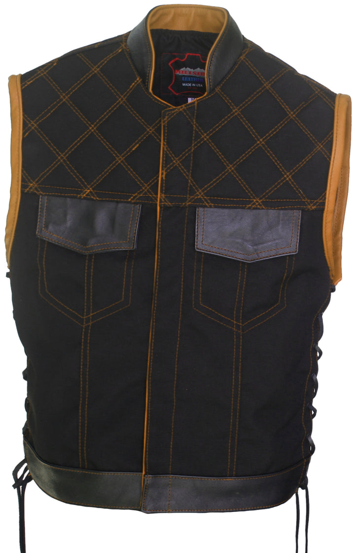 Double Stitch Diamond Biker Vest  Water Resistant Military Grade Fabric (Cordura)