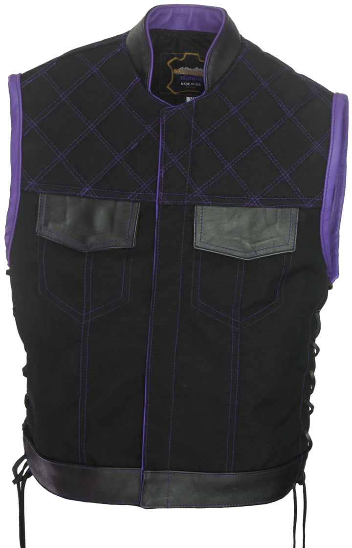 Double Stitch Diamond Biker Vest  Water Resistant Military Grade Fabric (Cordura)