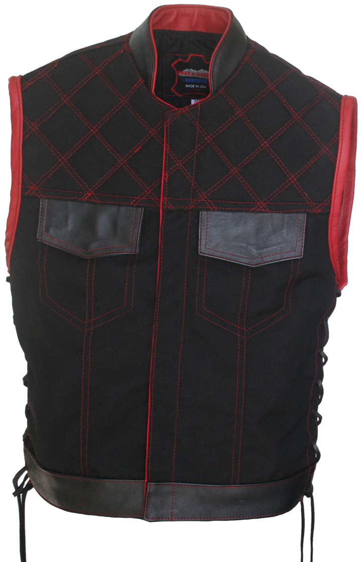 Double Stitch Diamond Biker Vest  Water Resistant Military Grade Fabric (Cordura)