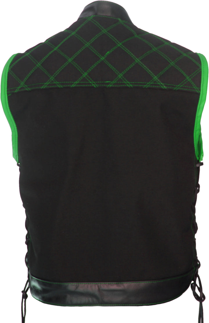 Double Stitch Diamond Biker Vest  Water Resistant Military Grade Fabric (Cordura)