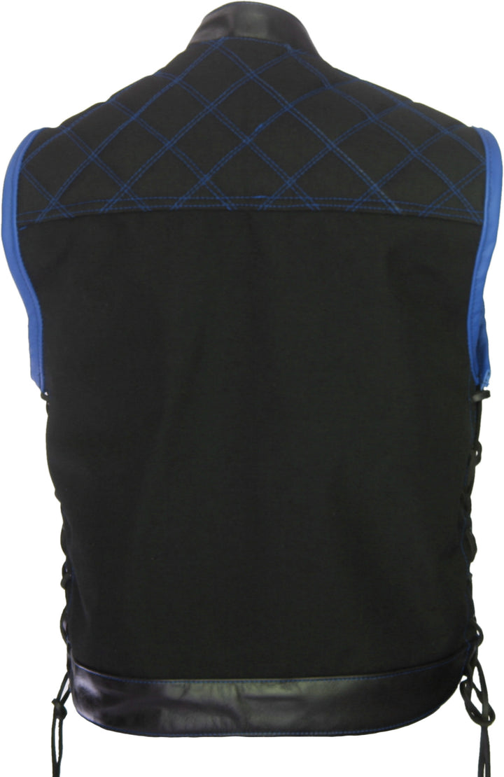 Double Stitch Diamond Biker Vest  Water Resistant Military Grade Fabric (Cordura)