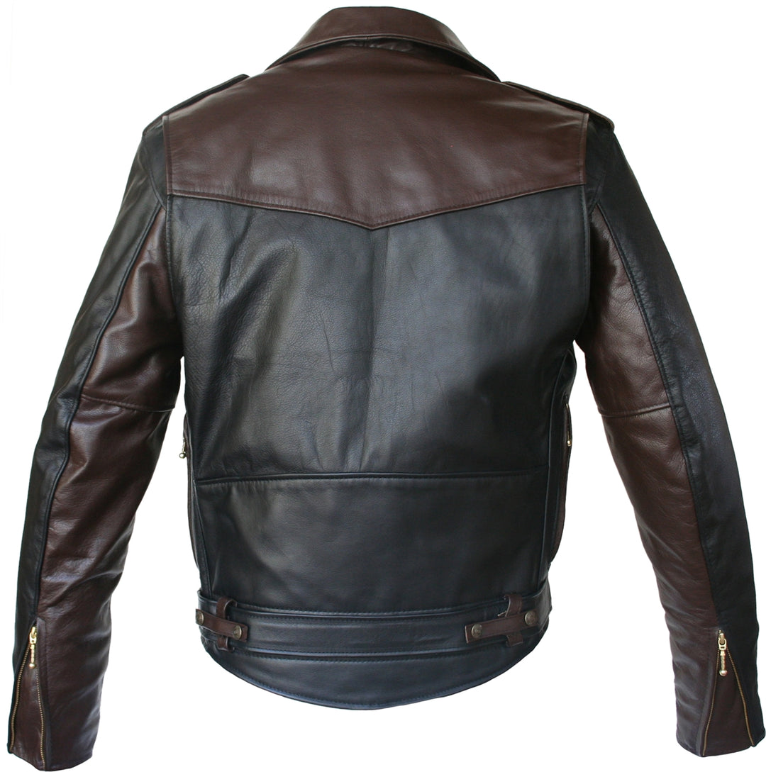 Two Tone D Pocket Horsehide Motorcycle Jacket