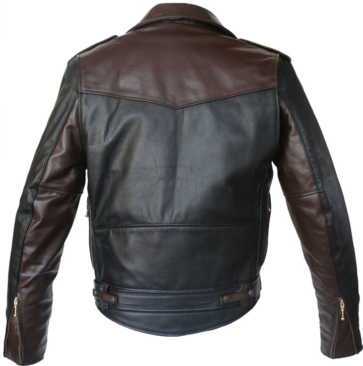 Two Tone D Pocket Horsehide Motorcycle Jacket
