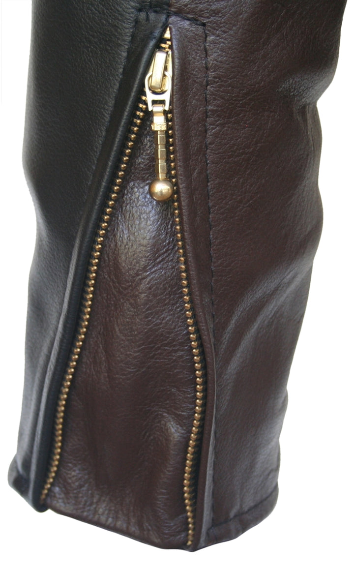 Two Tone D Pocket Horsehide Motorcycle Jacket