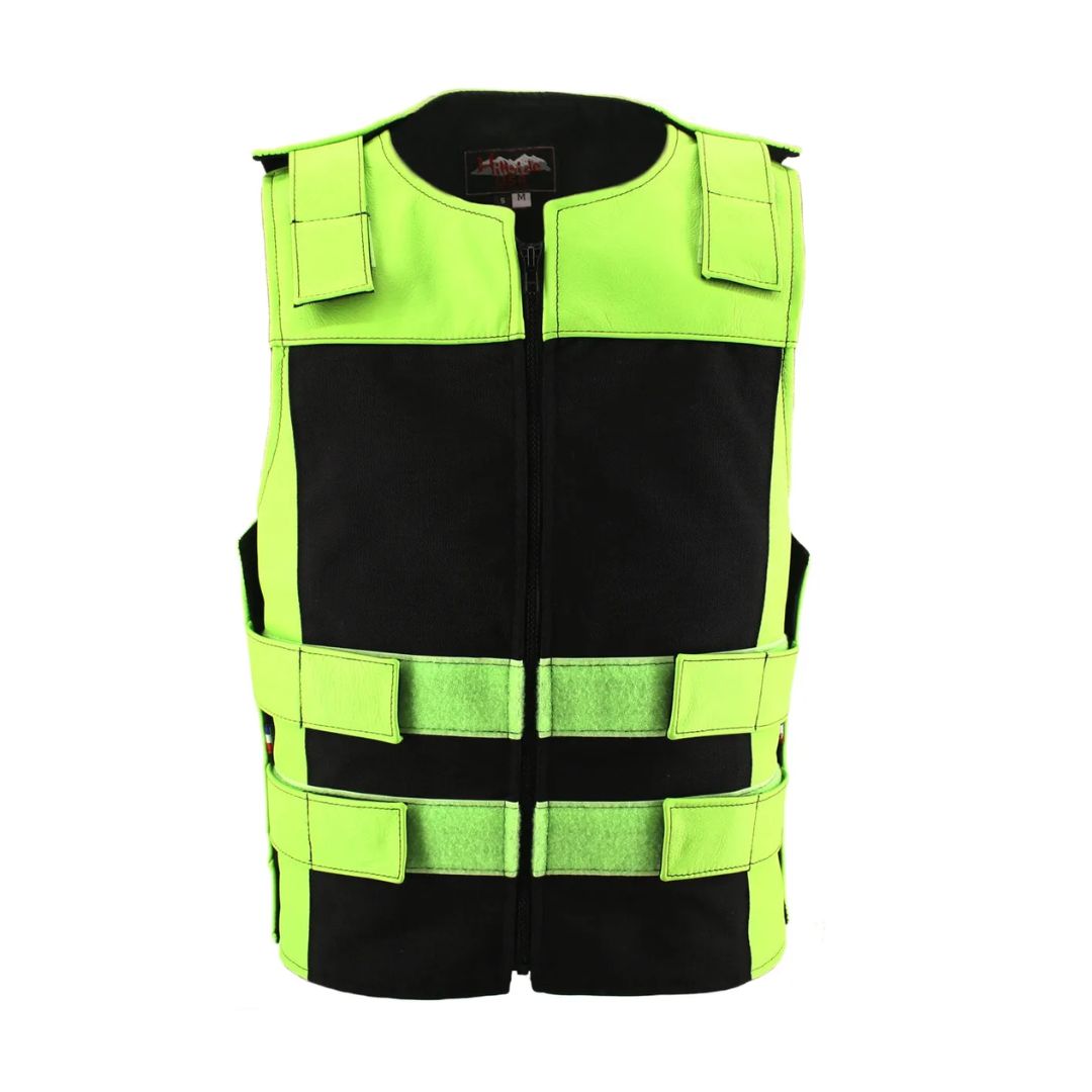 Leather & Cordura Combo Zippered Tactical Vest.