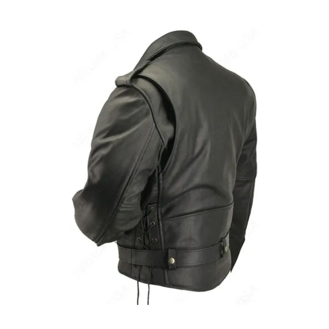 Men's Full Belted Cowhide Biker Jacket