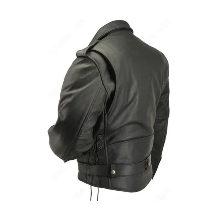 Men's Full Belted Cowhide Biker Jacket