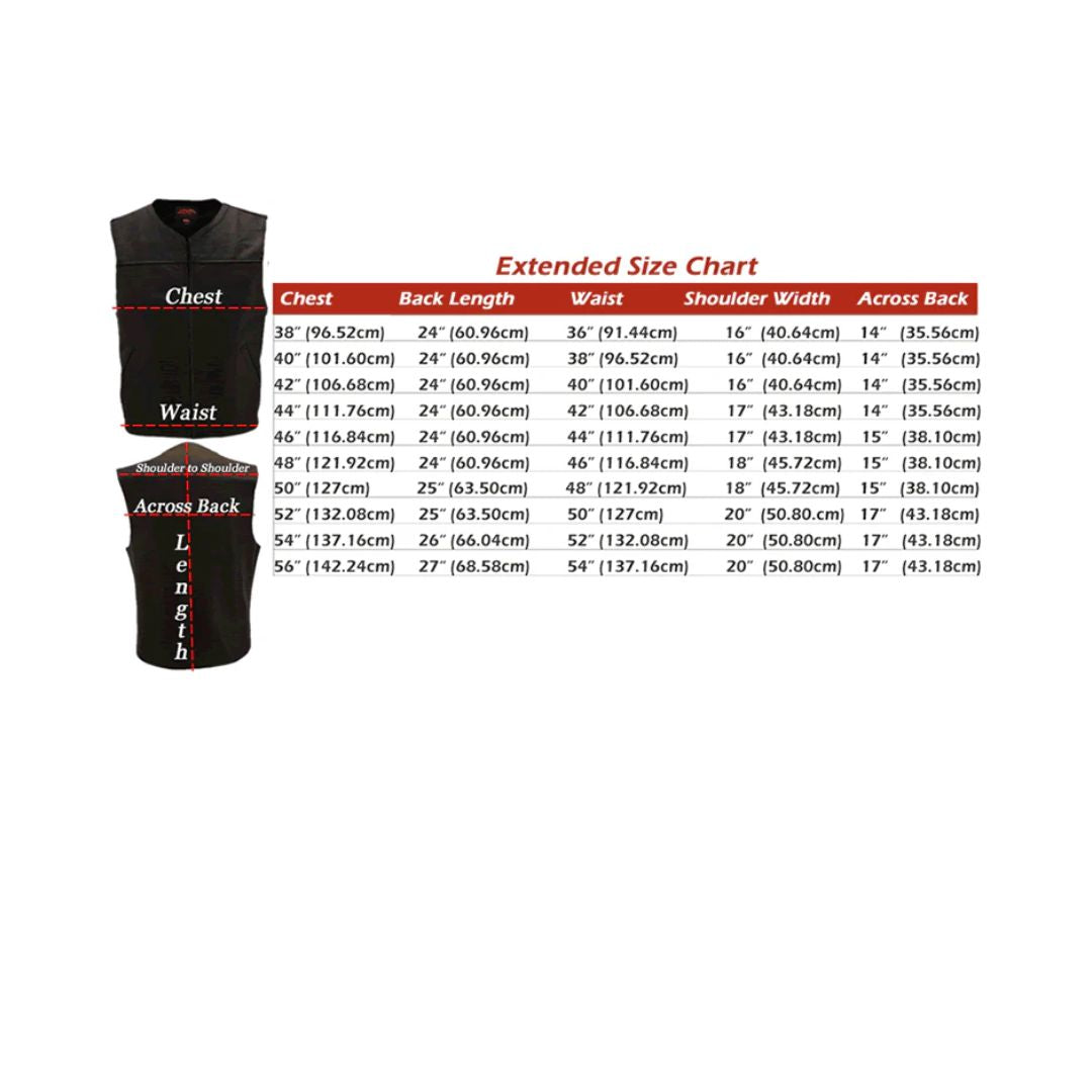 Men's Zipper Racer Leather Vest (Custom)