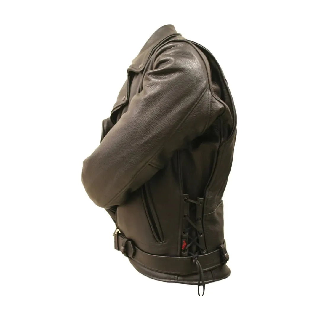 American Bison Black Vented Biker Jacket