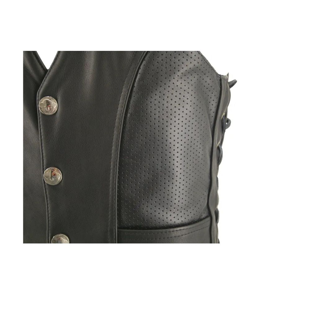 Men's Semi-Perforated Biker Vest