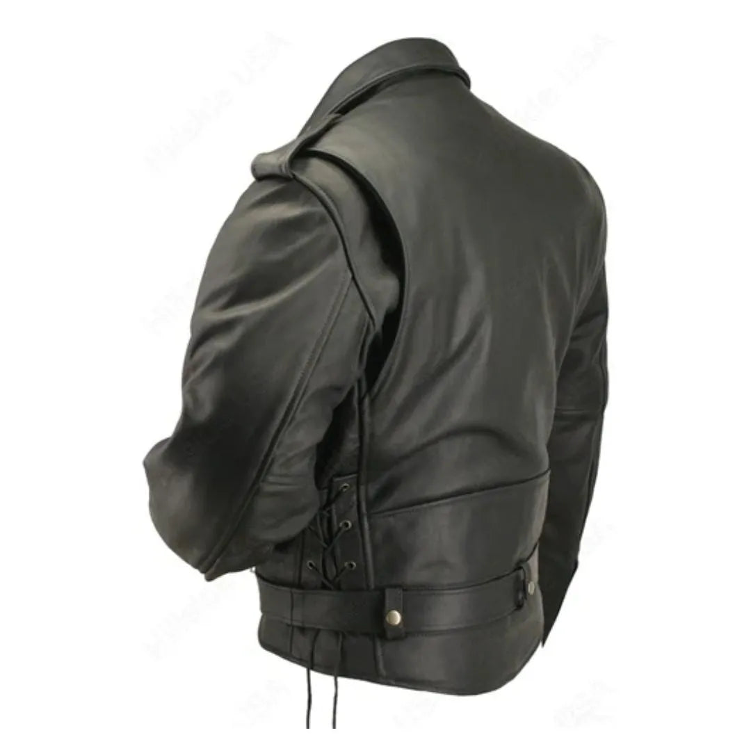 Men's Full Belted Cowhide Biker Jacket