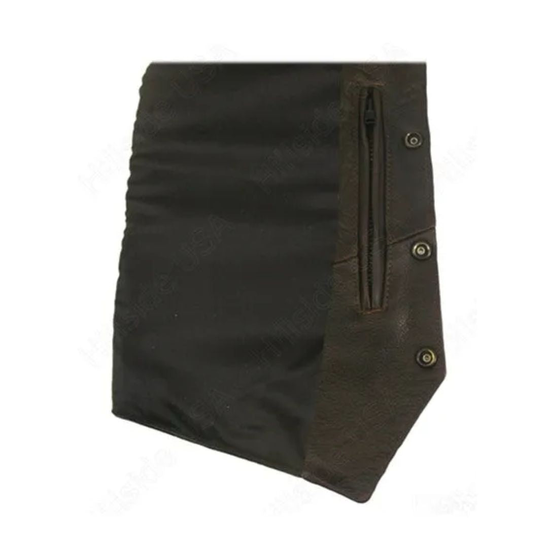 Men's Braided Black-Brown Leather Vest (Custom)