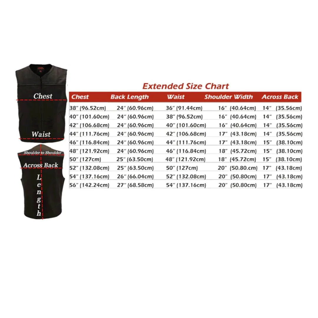 Men's Zipper Racer Leather Vest (Custom)