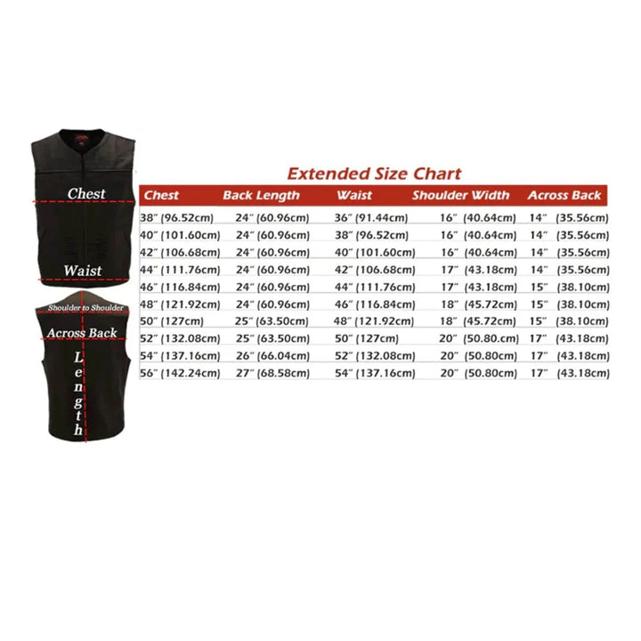 Men's Zipper Racer Leather Vest (Custom)