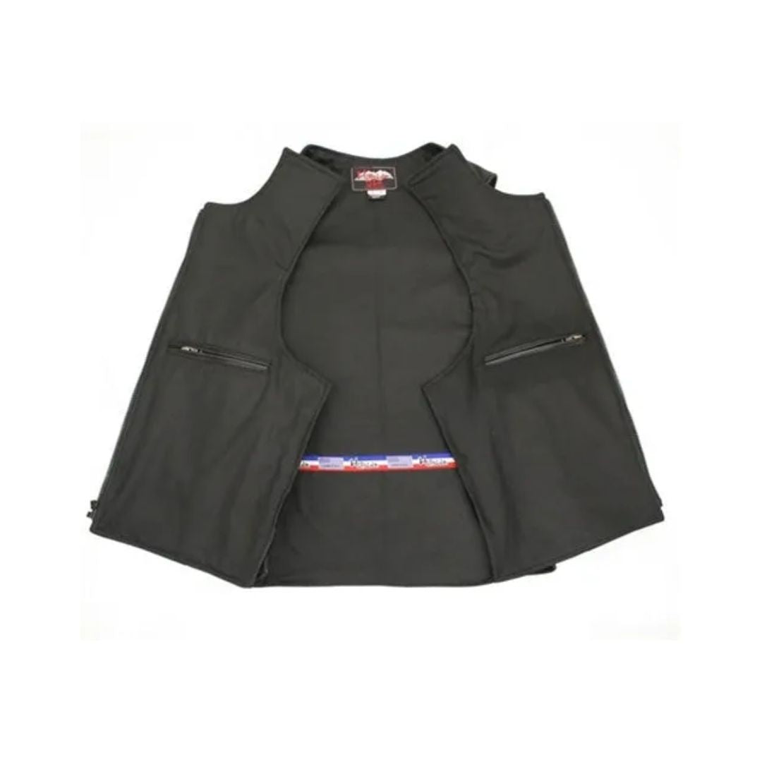 Men's Zippered Tactical Style Leather Vest (Custom-Made)