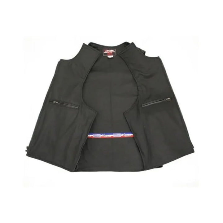 Men's Zippered Tactical Style Leather Vest (Custom-Made)